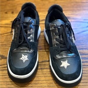 Michael Kors Lexi Embellished Mixed-Media Sneaker Black - New W/o Box Size 10